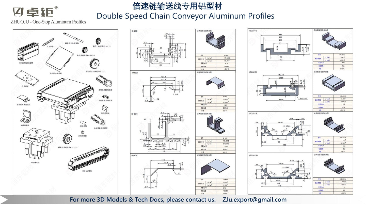 倍速链输送线专用铝型材 - 卓钜铝业Zhuoju Aluminum Industry