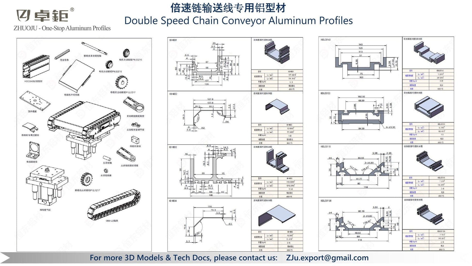 倍速链输送线专用铝型材 - 卓钜铝业Zhuoju Aluminum Industry
