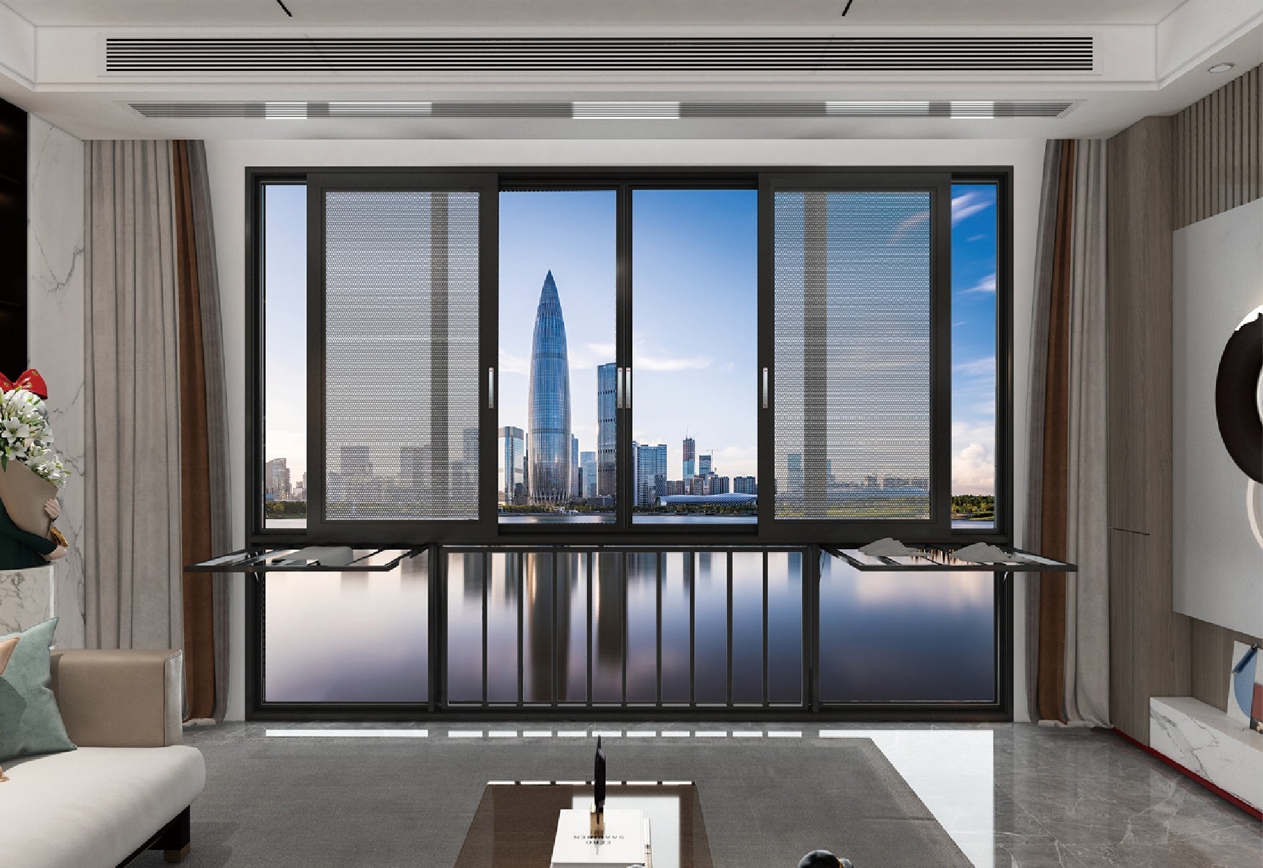 三轨断桥推拉窗 - 卓钜铝业Zhuoju Aluminum Industry